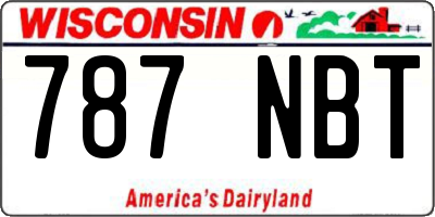 WI license plate 787NBT