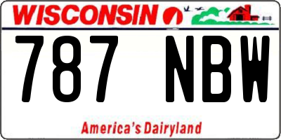 WI license plate 787NBW