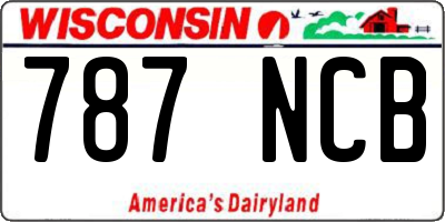 WI license plate 787NCB