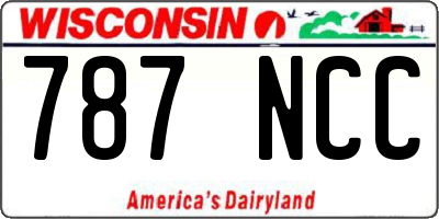 WI license plate 787NCC