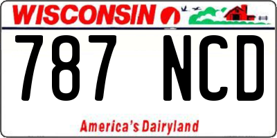 WI license plate 787NCD