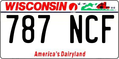 WI license plate 787NCF