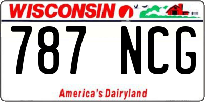 WI license plate 787NCG
