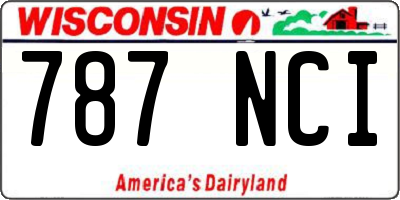 WI license plate 787NCI