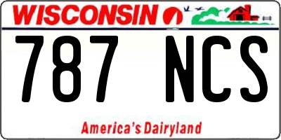 WI license plate 787NCS