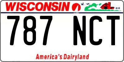 WI license plate 787NCT