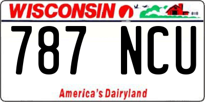 WI license plate 787NCU