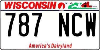 WI license plate 787NCW