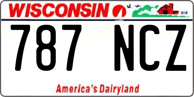 WI license plate 787NCZ
