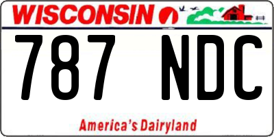 WI license plate 787NDC