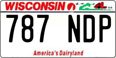 WI license plate 787NDP