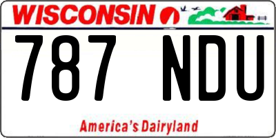 WI license plate 787NDU
