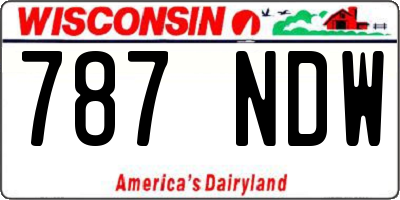 WI license plate 787NDW