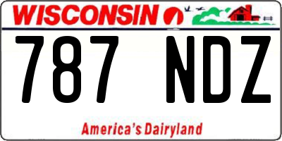 WI license plate 787NDZ