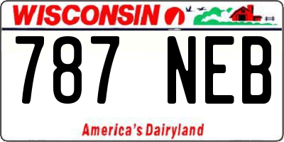 WI license plate 787NEB