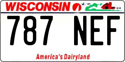 WI license plate 787NEF