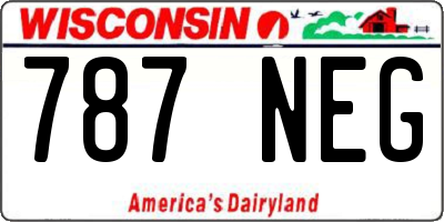 WI license plate 787NEG