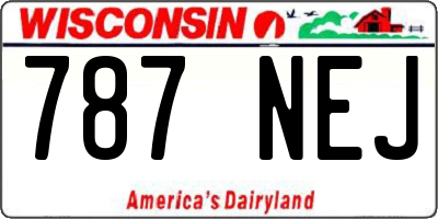 WI license plate 787NEJ