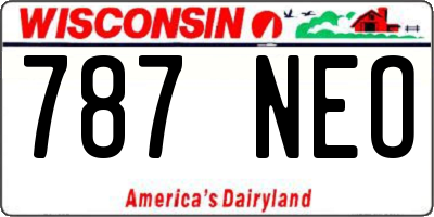 WI license plate 787NEO