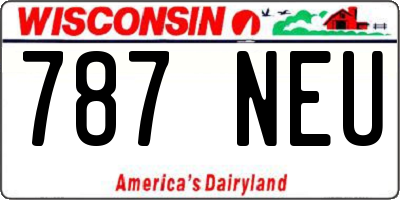 WI license plate 787NEU