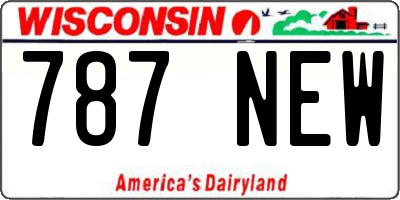 WI license plate 787NEW