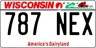 WI license plate 787NEX