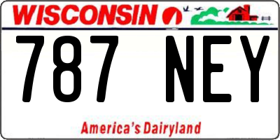 WI license plate 787NEY