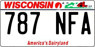 WI license plate 787NFA