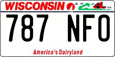 WI license plate 787NFO