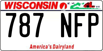WI license plate 787NFP