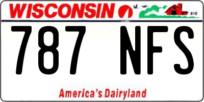 WI license plate 787NFS
