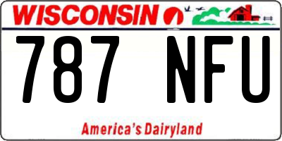 WI license plate 787NFU