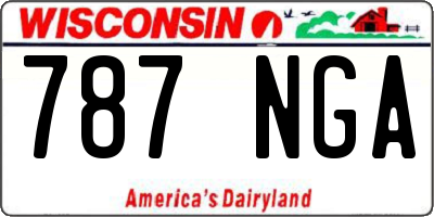 WI license plate 787NGA