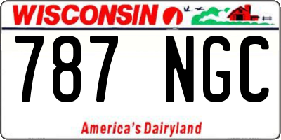 WI license plate 787NGC