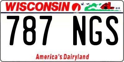 WI license plate 787NGS