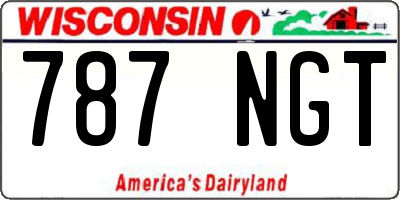 WI license plate 787NGT