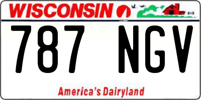 WI license plate 787NGV