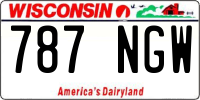 WI license plate 787NGW