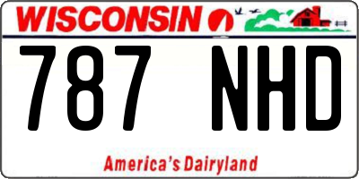 WI license plate 787NHD