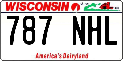 WI license plate 787NHL
