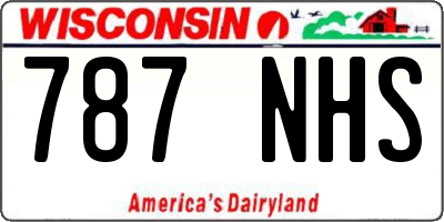 WI license plate 787NHS