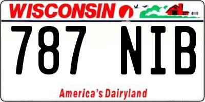 WI license plate 787NIB