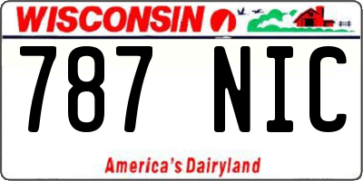 WI license plate 787NIC