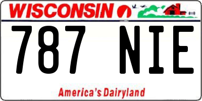 WI license plate 787NIE