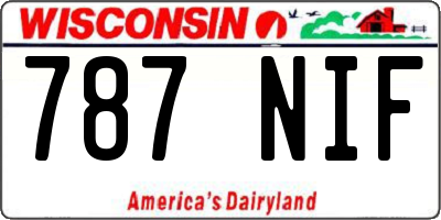 WI license plate 787NIF