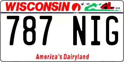 WI license plate 787NIG