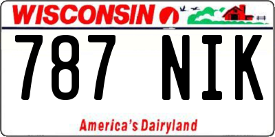 WI license plate 787NIK