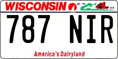 WI license plate 787NIR