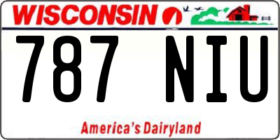 WI license plate 787NIU