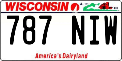 WI license plate 787NIW